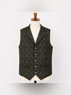 Vintage Wah Maker Western Vest L Paisley USA Made Cowboy Saloon Steampunk